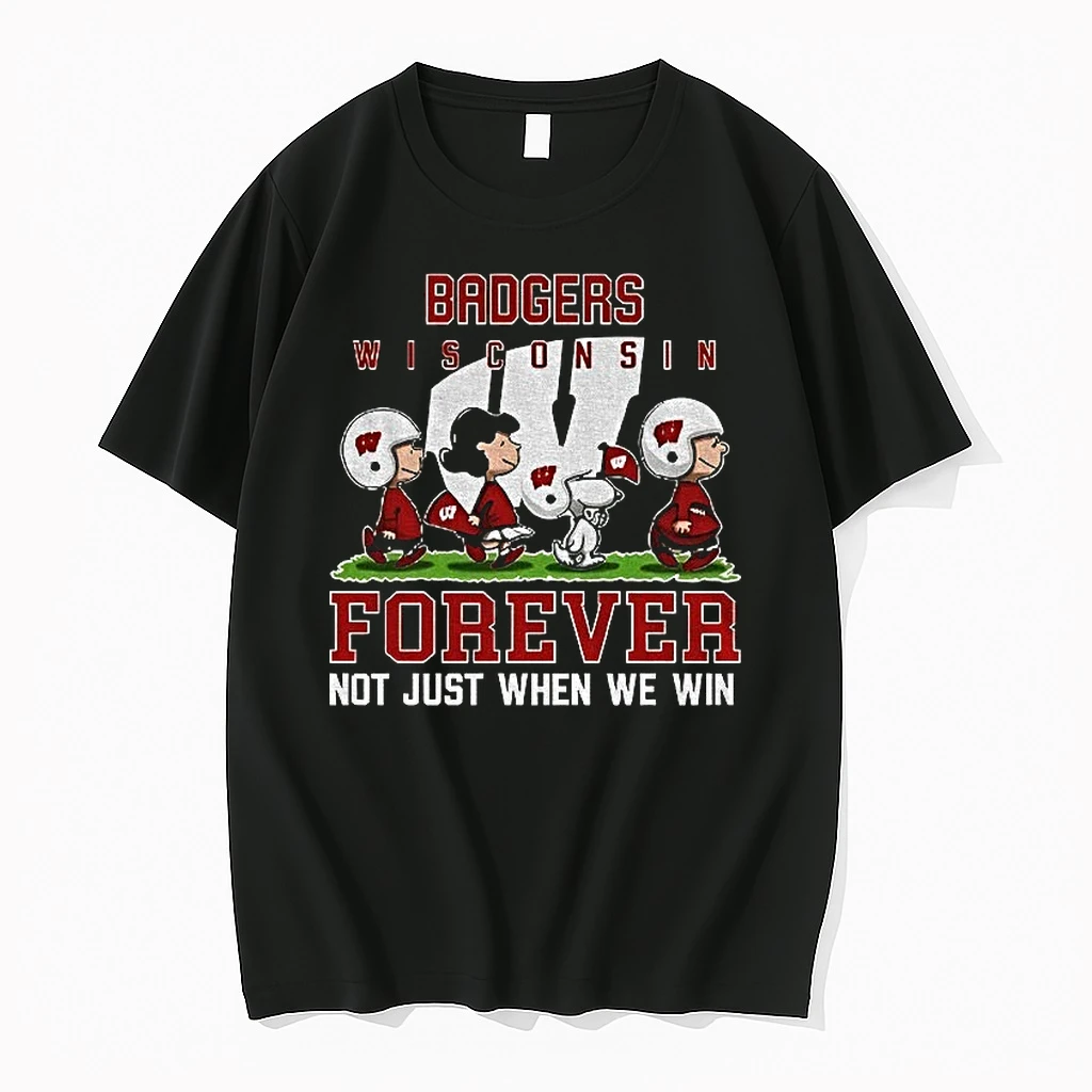 Snoopy And Peanuts X Wisconsin Badgers Football Forever Not Just When We Win Shirts