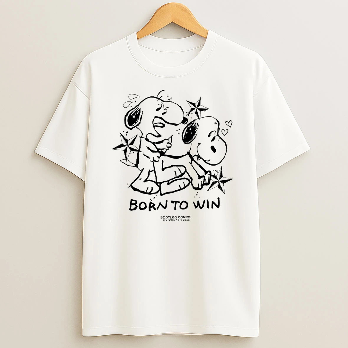 Snoopy Born To Win Bootleg Comic Acid Death 2026 Shirts