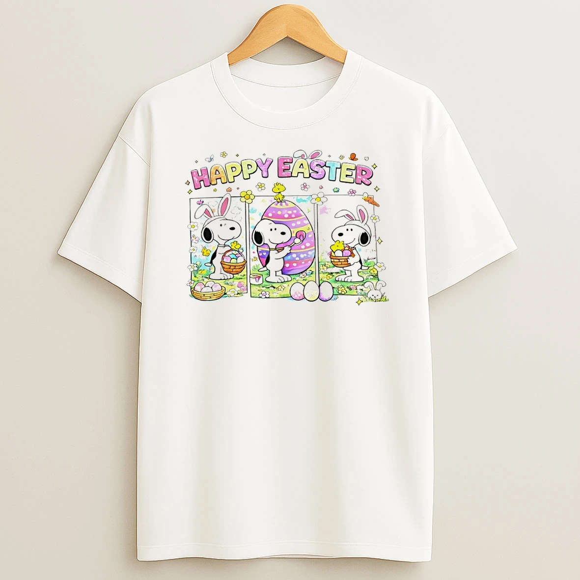 Snoopy Bunny Eggs Happy Easter Day Shirts