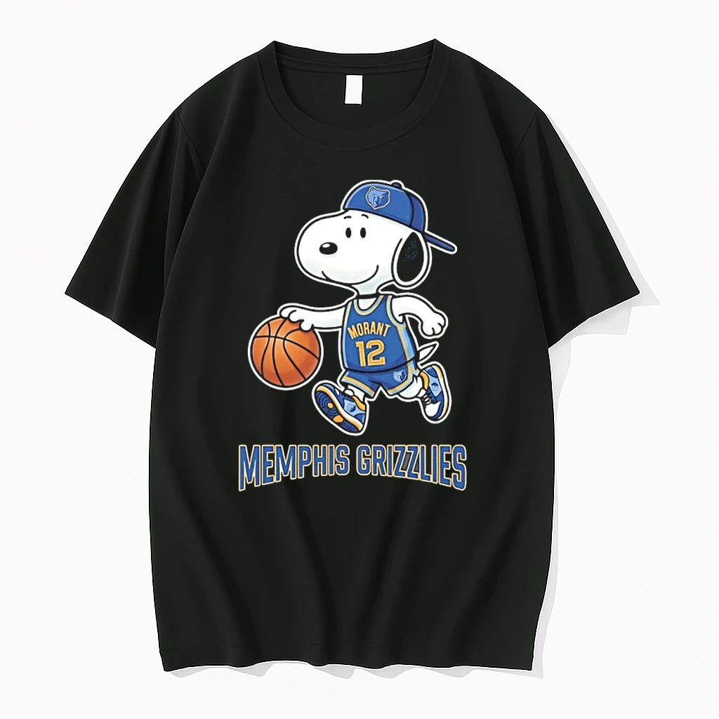 Snoopy X Ja Morant Memphis Grizzlies Basketball Cartoon Shirts