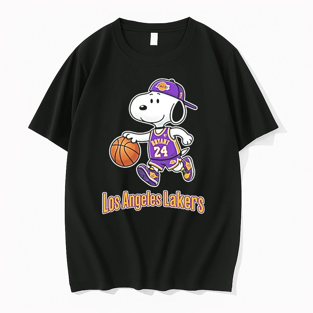 Snoopy X Kobe Bryant Los Angeles Lakers Basketball Cartoon Shirts