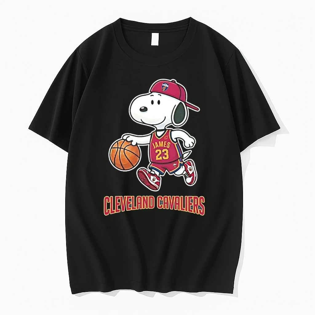 Snoopy X Lebron James Cleveland Cavaliers Basketball Cartoon Shirts