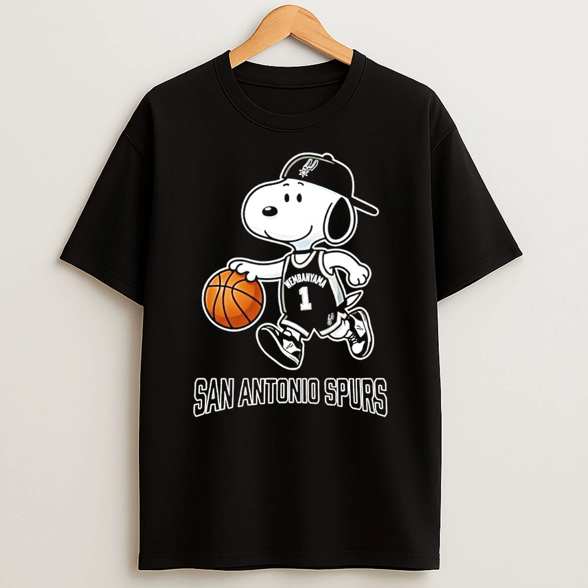 Snoopy X Victor Wembanyama San Antonio Spurs Basketball Cartoon Shirts