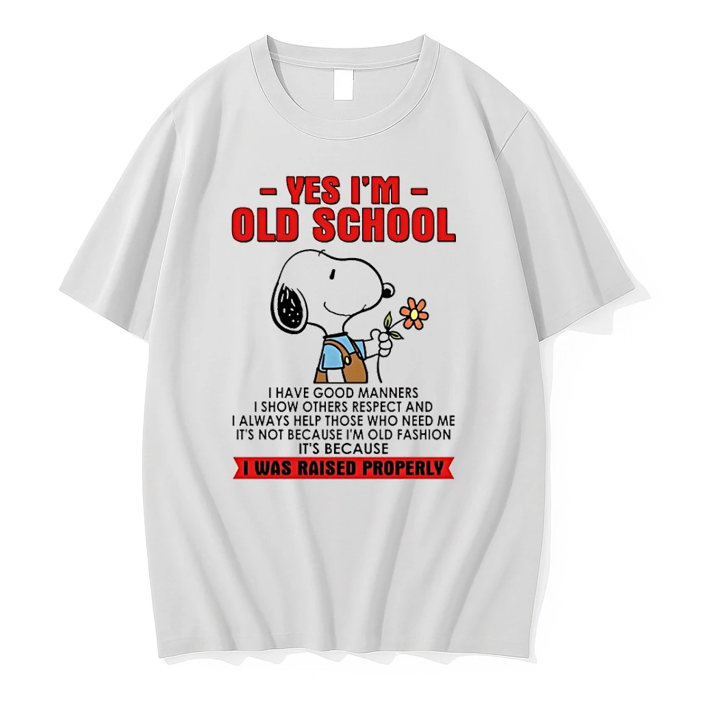 Snoopy Yes Im Old School I Have Good Manners Its Because I Was Raised Properly Shirts