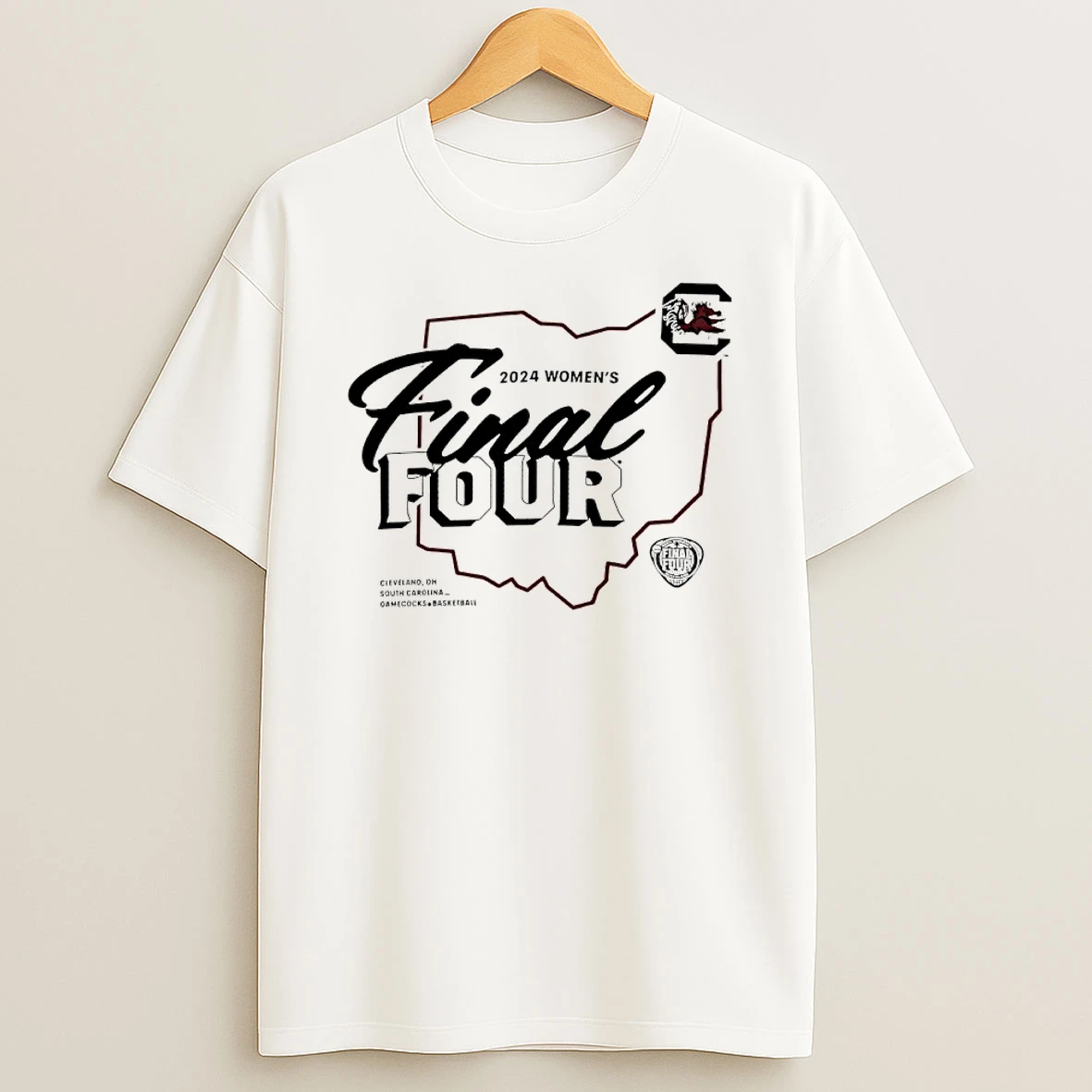 South Carolina Gamecocks 2026 Womens Final Four Map Shirts