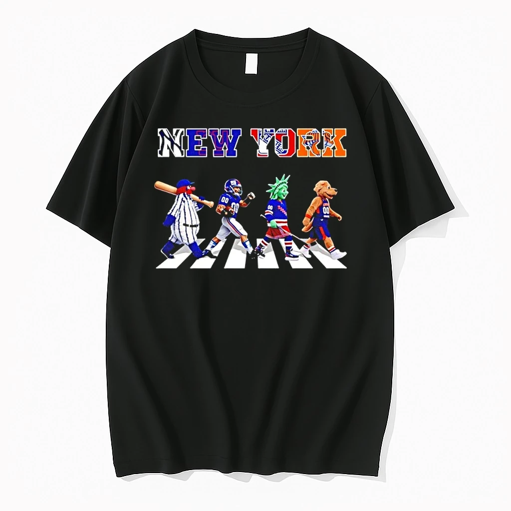 Sport In City New York Teams Mascot Walking Road Shirts