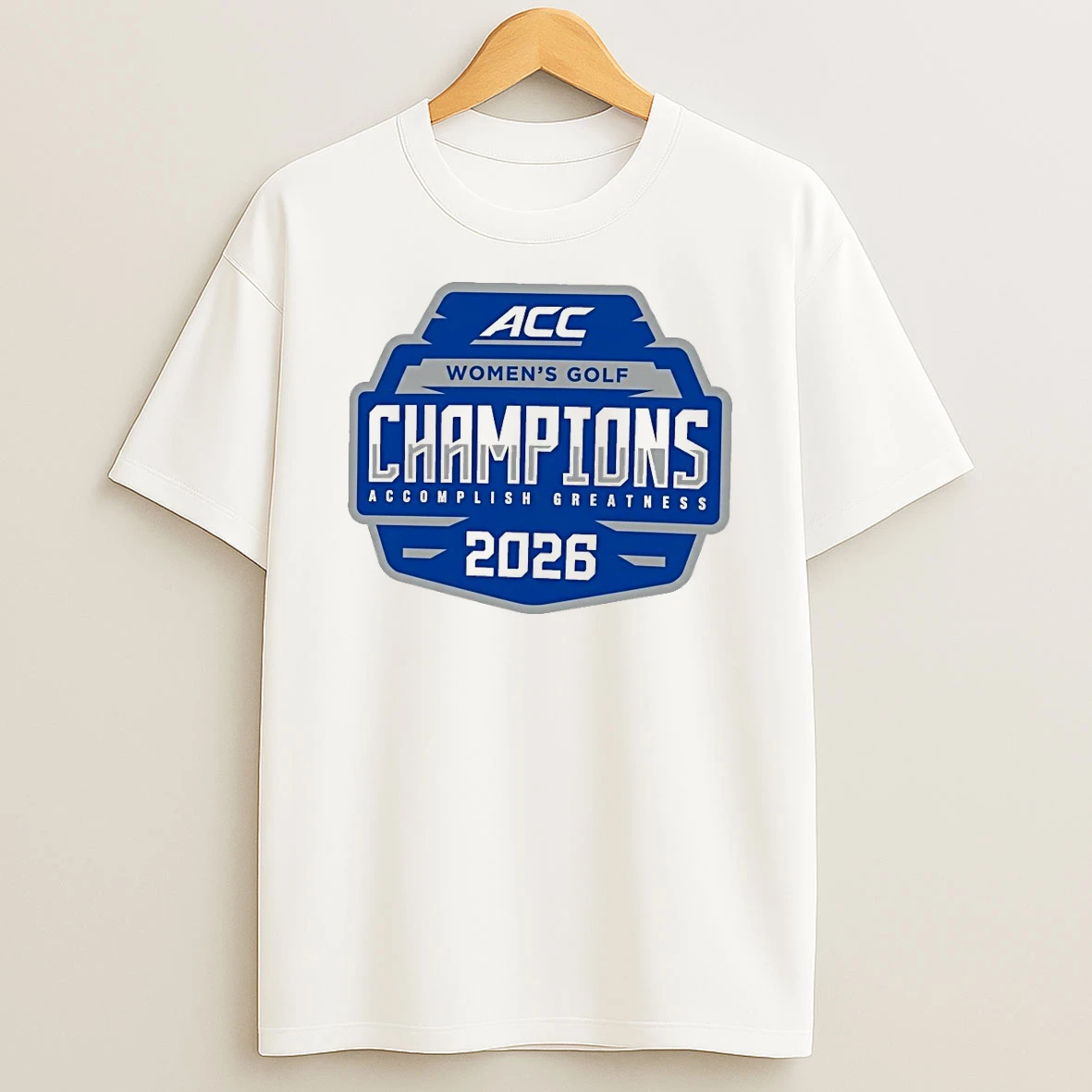 Stanford 2026 Acc Womens Golf Champions Accomplish Greatness Logo Shirts