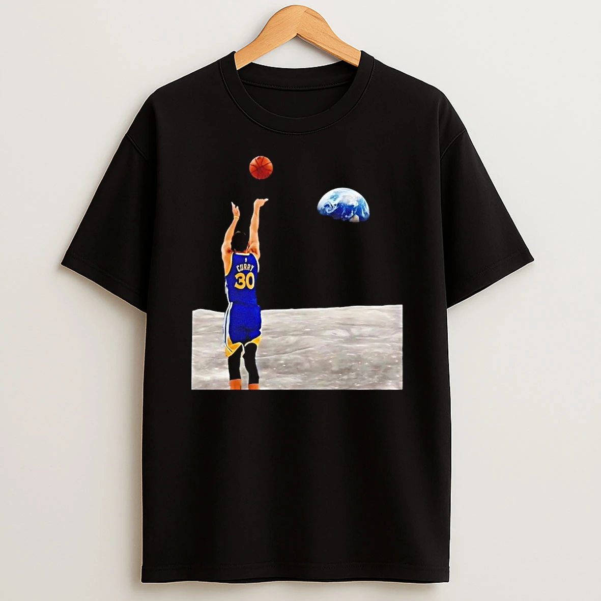 Stephen Curry Shooting From The Moon Funny Shirts