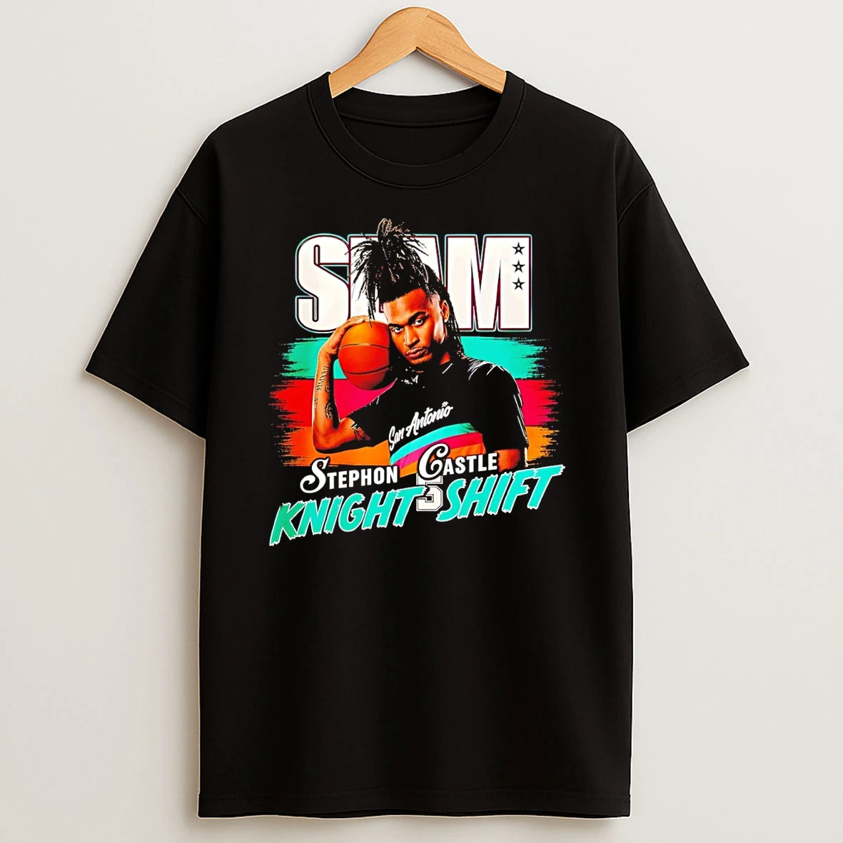 Stephon Castle Knight Shift San Antonio Spurs Basketball Slam 2026 Shirts