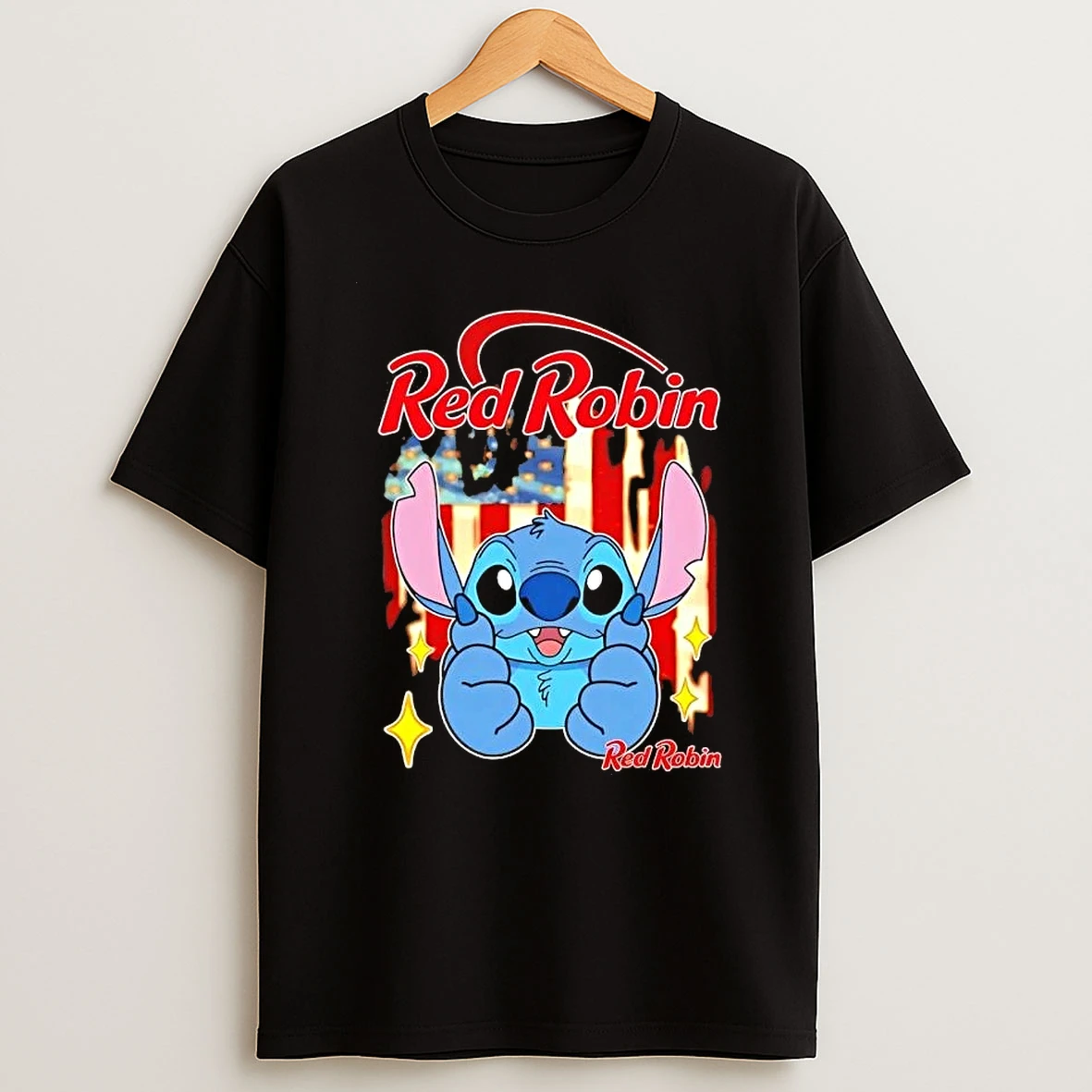 Stitch Like Red Robin Usa Flag Shirts