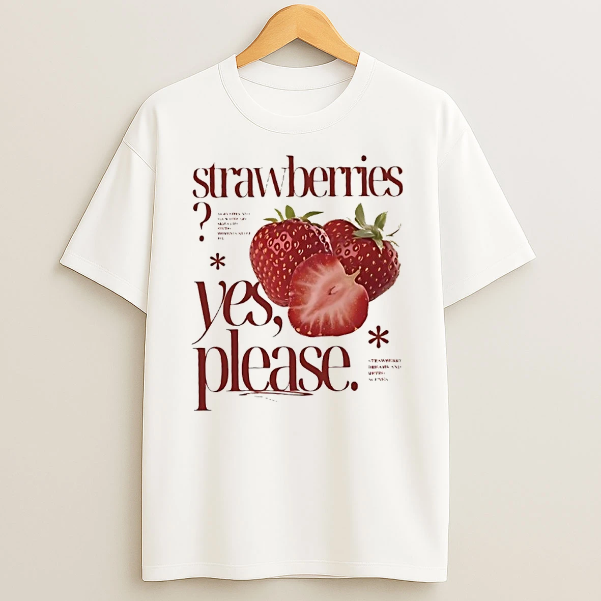 Strawberries Dreams And Retro Scenes Yes Please Shirts