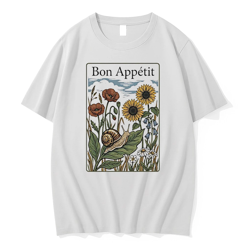 Sunflower And Snail Bon Appetit Floral Shirts