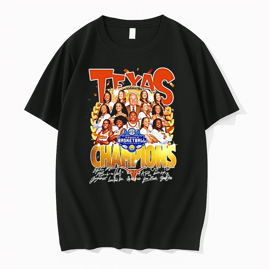 Texas Longhorn 2026 Sec Womens Basketball Tournament Champions Signatures Shirts