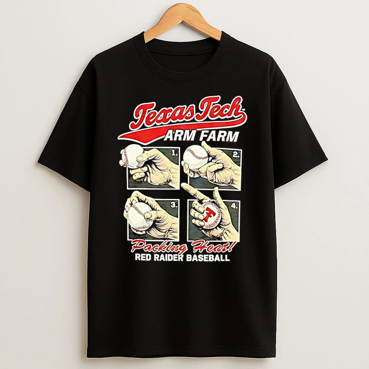 Texas Tech Red Raiders Baseball Arm Farm Packing Heat Shirts