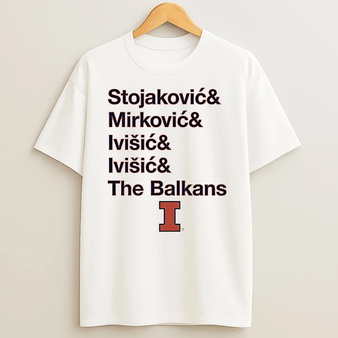 The Balkan Bloc Stojakovic Mirkovic Ivisic And Ivisic Illinois Basketball Shirts