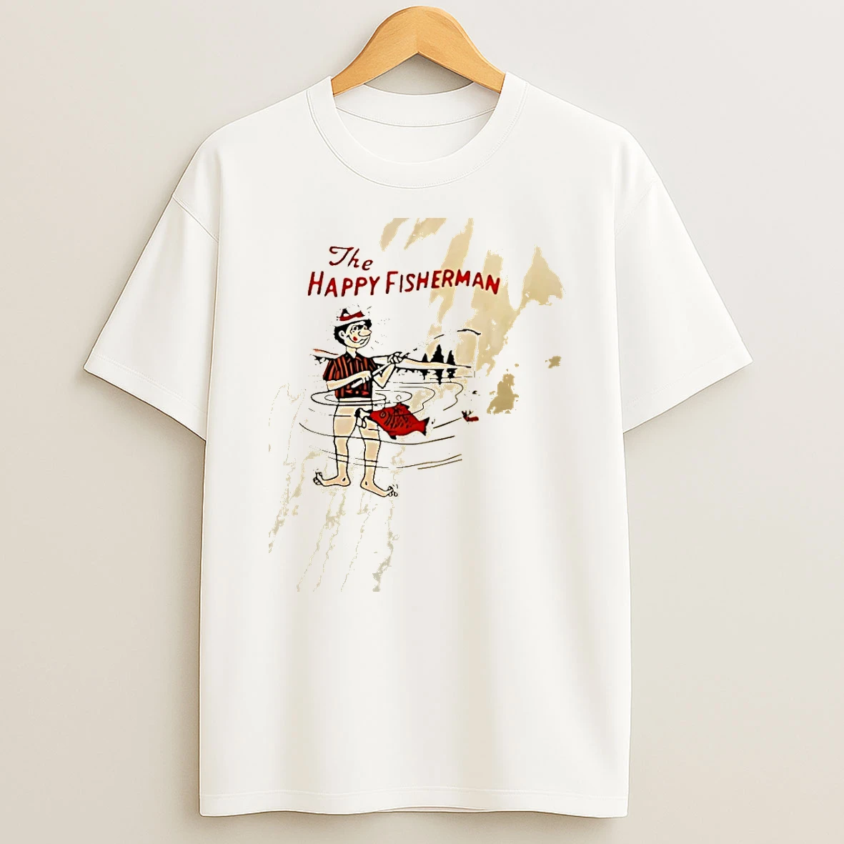 The Happy Fisherman Fish Blowjob Man Graphic Shirts