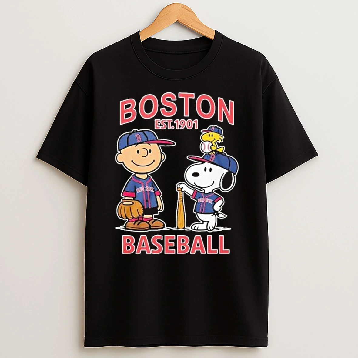 The Peanuts Characters X Boston Red Sox Est 1901 Shirts