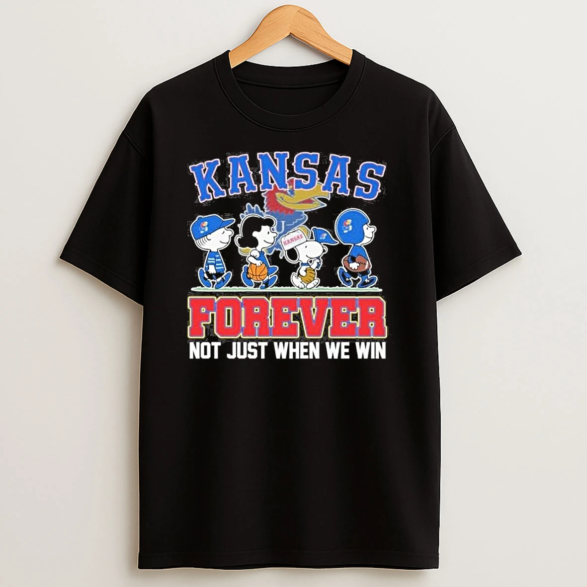 The Peanuts Characters X Kansas Jayhawks Basketball Shirts