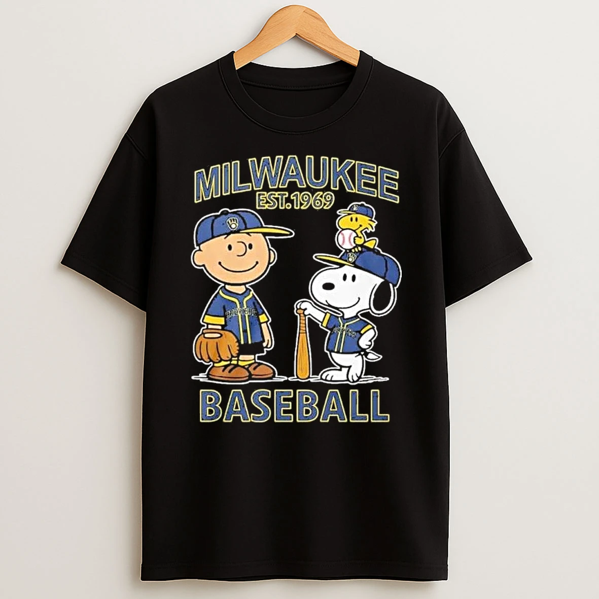 The Peanuts Characters X Milwaukee Brewers Est 1969 Shirts