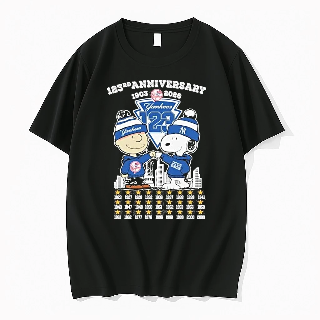 The Peanuts Fist Bump X New York Yankees 123rd Anniversary 1903 2026 Shirts