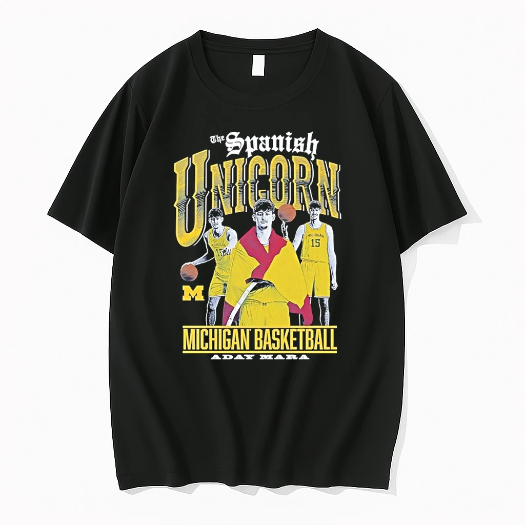 The Spanish Unicorn Aday Mara Michigan Wolverines Basketball Shirts