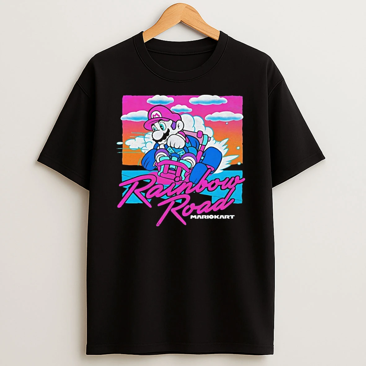 The Super Mario Rainbow Road Mario Kart Shirts