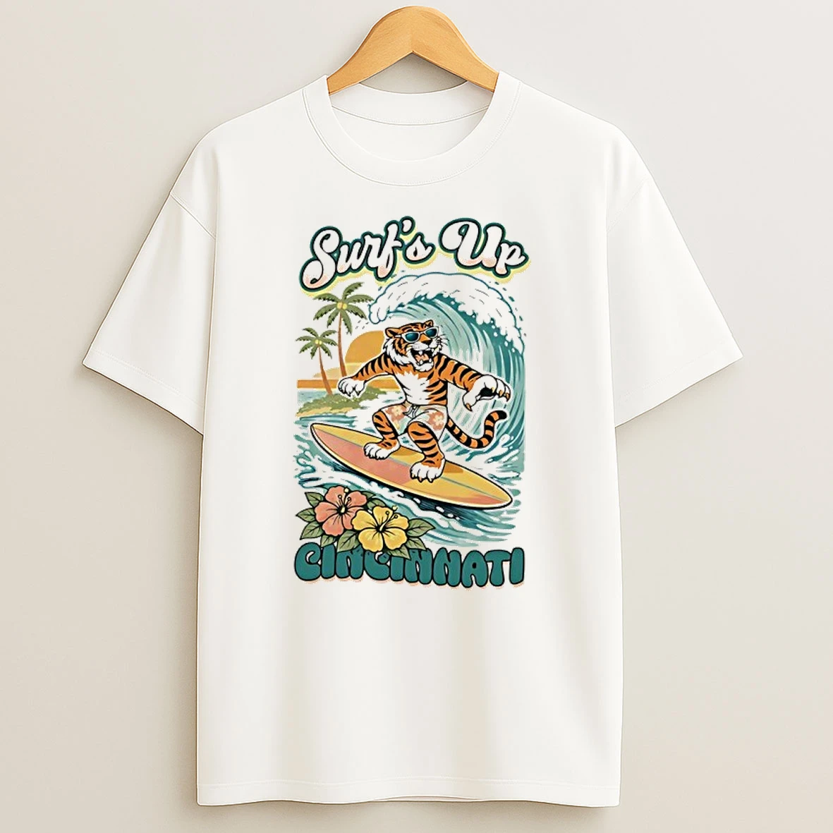 Tiger Surfs Up Cincinnati Bengals Shirts