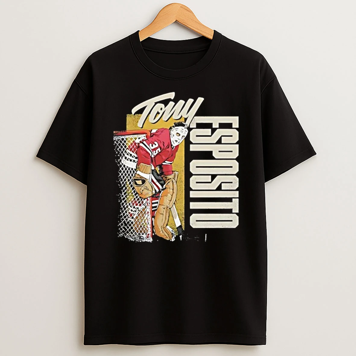 Tony Esposito Chicago Blackhawks Highlight Mask Shirts