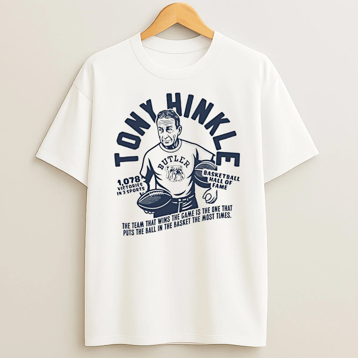 Tony Hinkle The Legendary Butler Coach Basketball Hall Of Fame Shirts