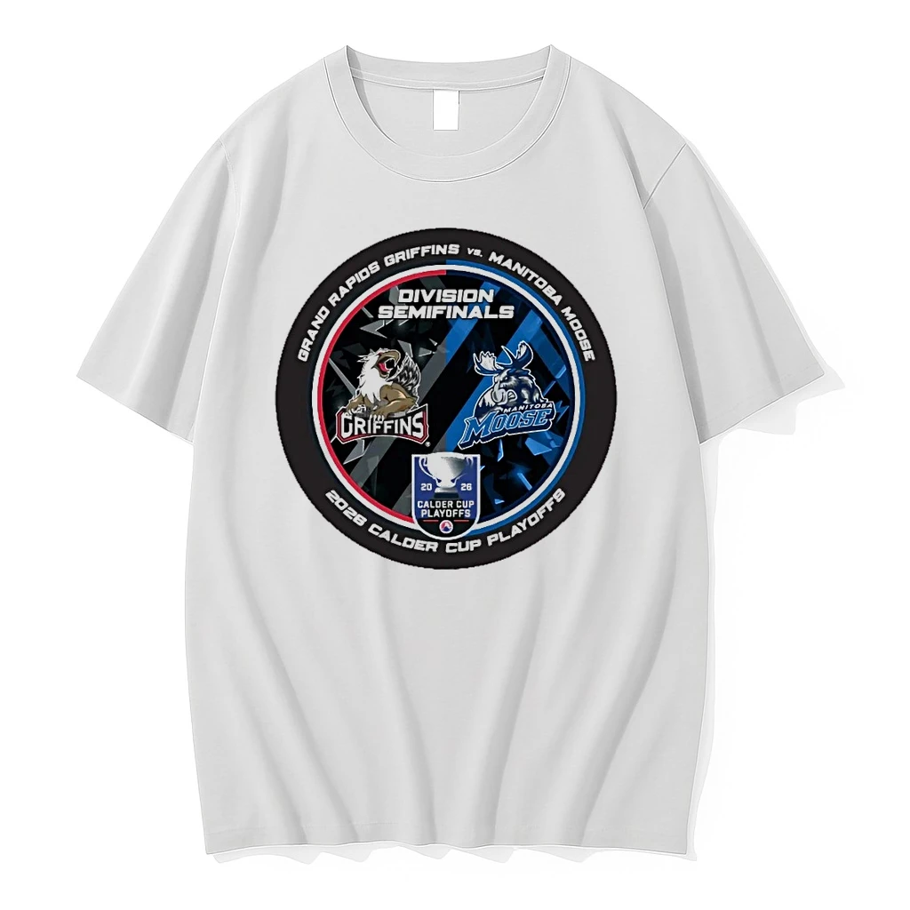 Top Grand Rapids Griffins Vs Manitoba Moose 2026 Calder Cup Playoffs Division Semifinals Dueling Souvenir Shirts