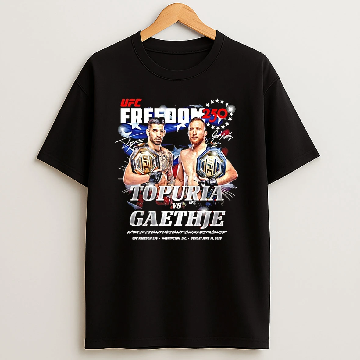 Topuria Vs Gaethje Ufc Freedom 250 Autographed Shirts