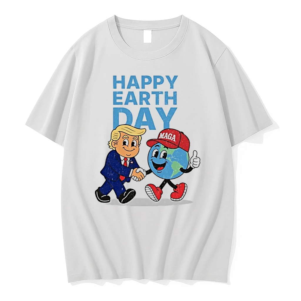 Trump And Maga Earth Shake Hands Happy Earth Day Shirts