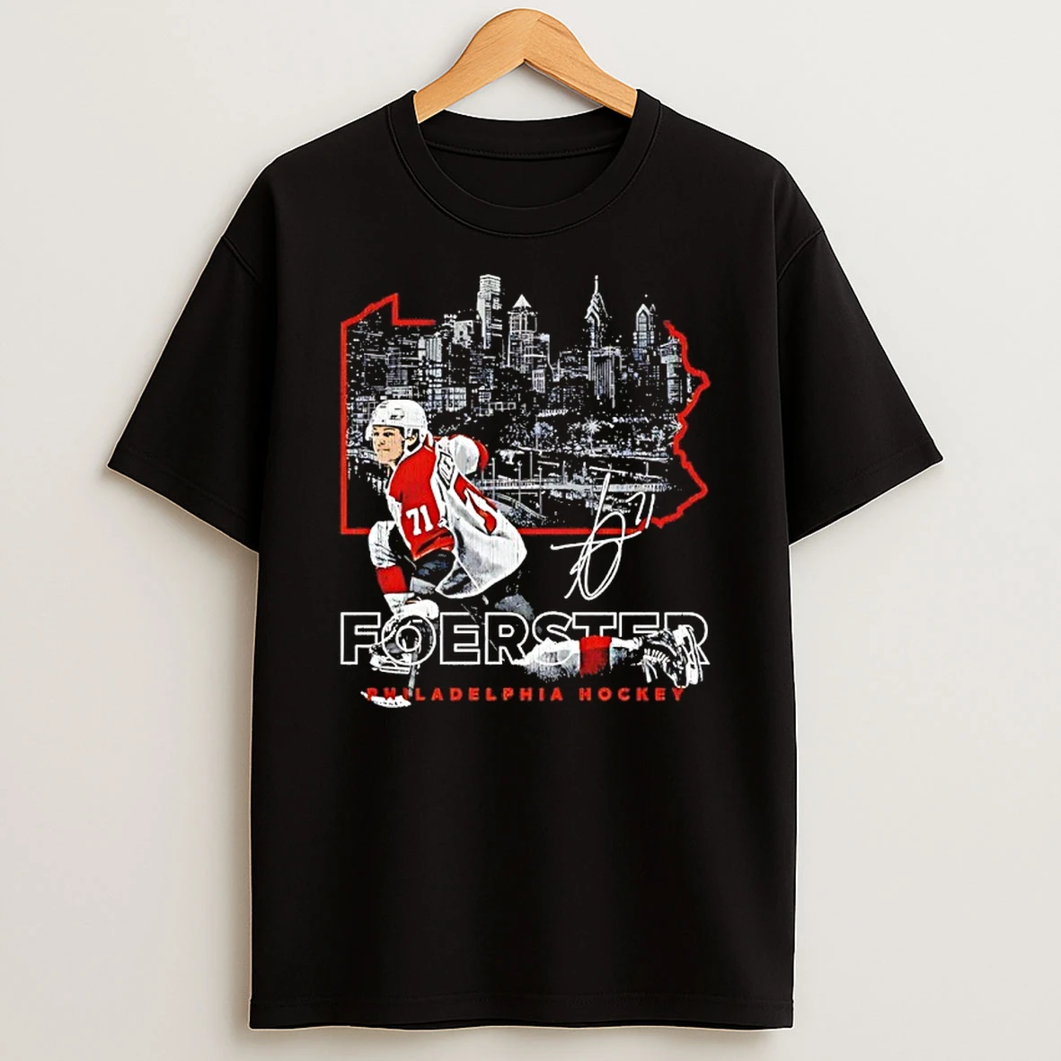 Tyson Foerster Philadelphia Map Skyline Signature Shirts