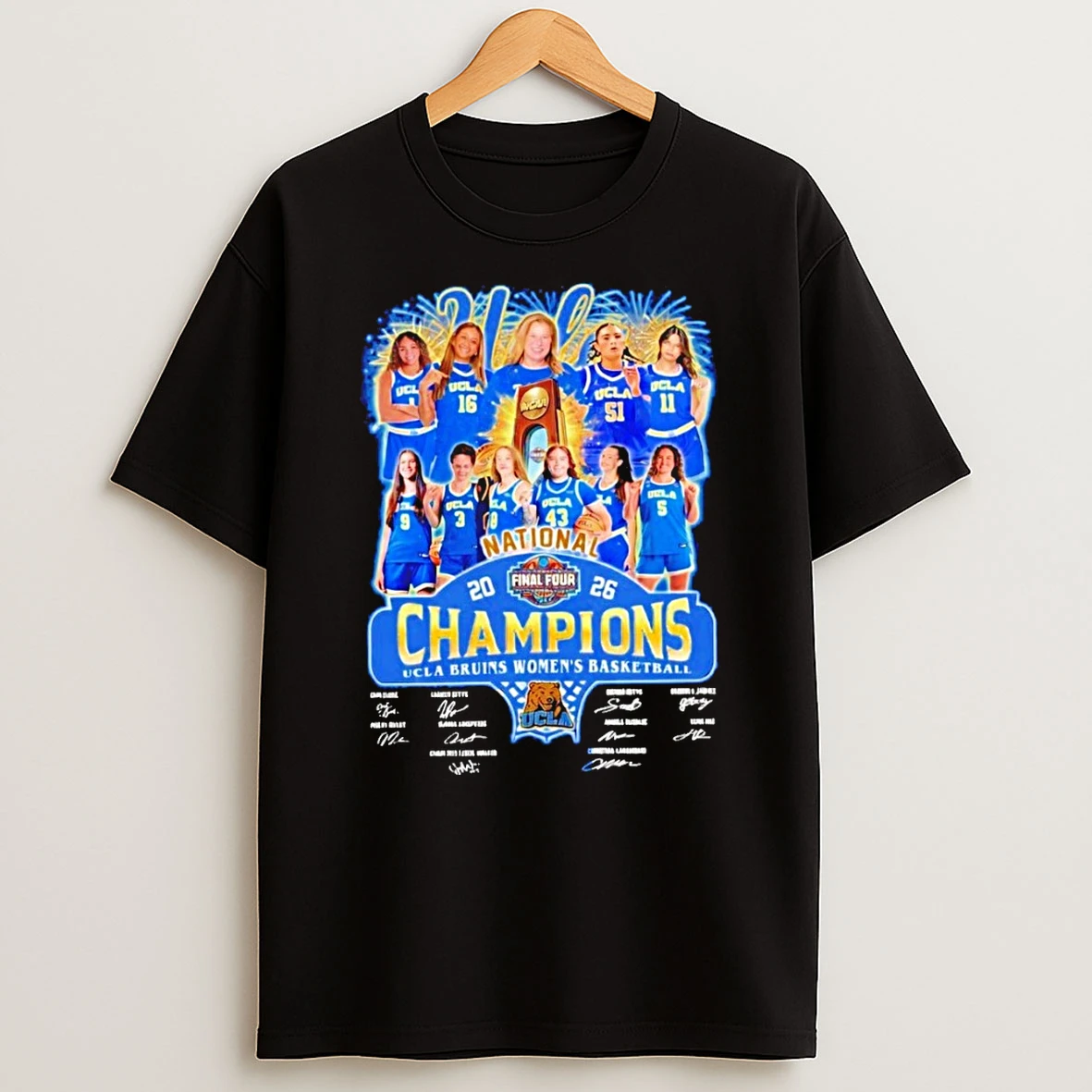 Ucla Bruins Womens Basketball National Champions Ncaa 2026 Signatures Shirts