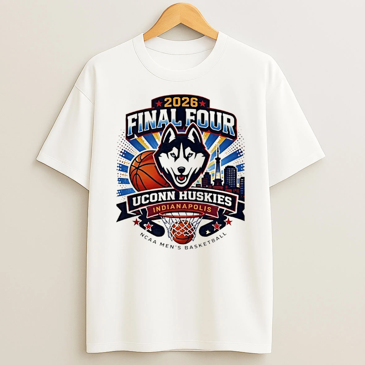 Uconn Huskies Mens Basketball 2026 Final Four Indianapolis Retro Shirts