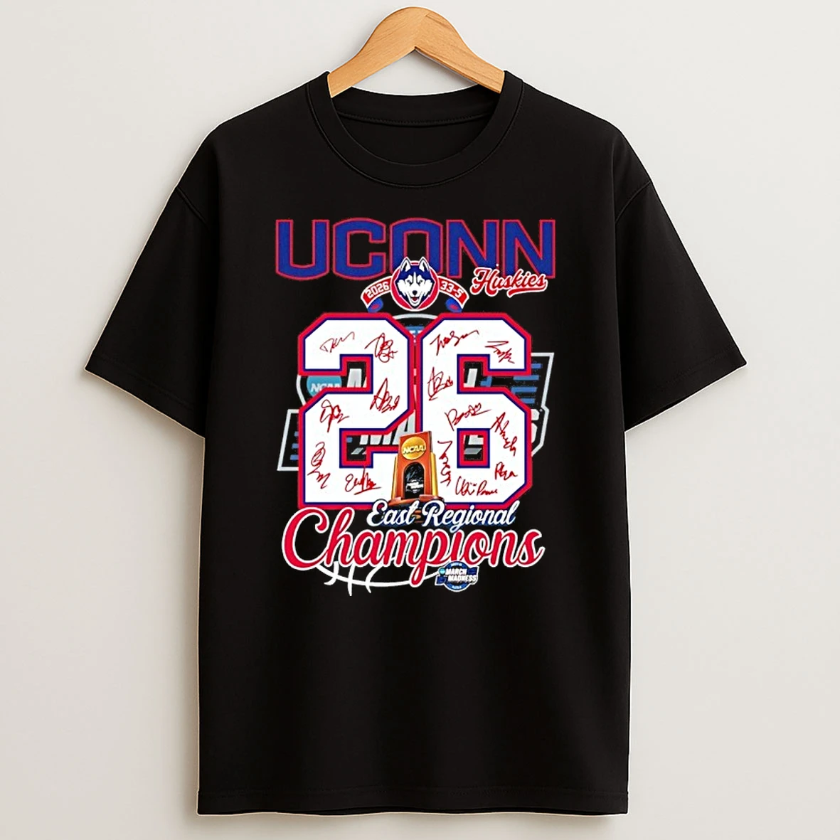 Uconn Huskies Mens Basketball 2026 East Regional Champions Signature Shirts