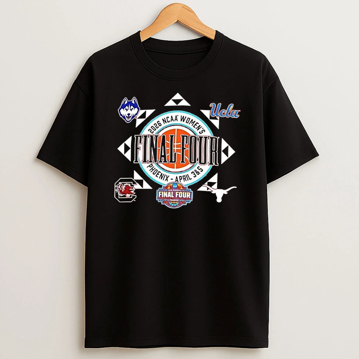 Uconn Vs South Carolina And Ucla Vs Texas 2026 Womens Final Four Matchup Shirts