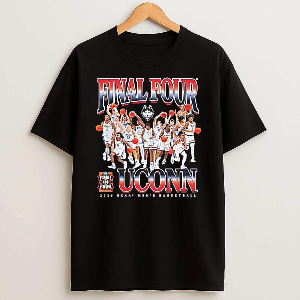 Uconn Huskies 2026 Final Four Mens Basketball Players Graphic Shirts