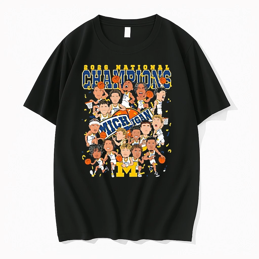 University Of Michigan Wolverines Basketball Cartoon Winner Ncaa Champions Shirts