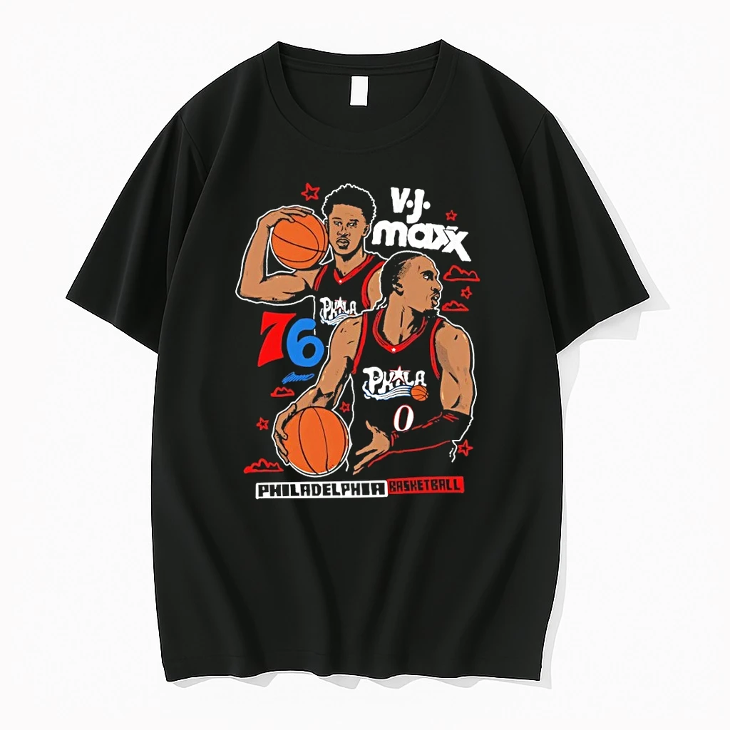 Vj Maxx Cartoon Philadelphia Sixers Basketball Nba Graphic Shirts