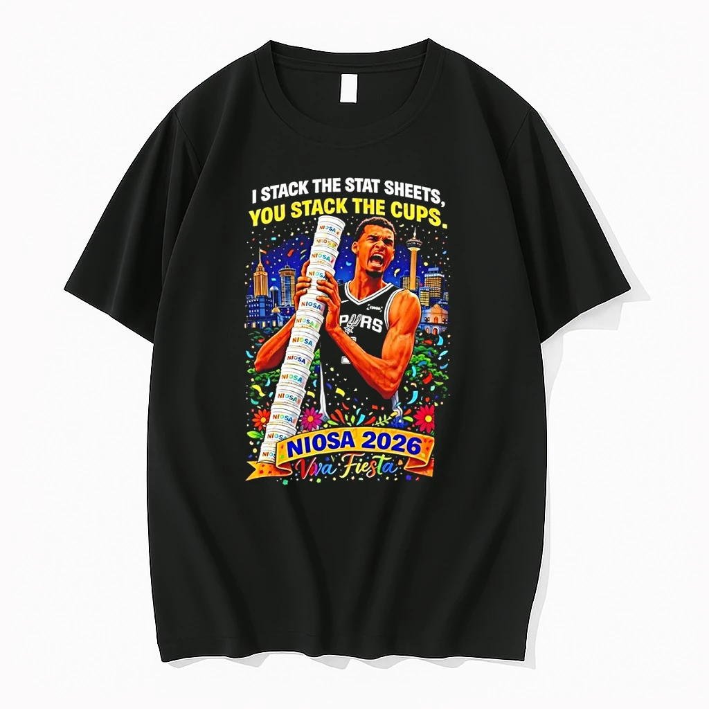 Victor Wembanyama San Antonio Spurs Basketball I Stack The Stat Sheets You Stack The Cups 2026 Shirts