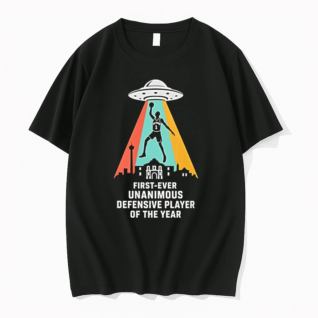 Victor Wembanyama Ufo San Antonio Spurs Basketball Nba 2026 First Ever Unanimous Defensive Player Of The Year Shirt