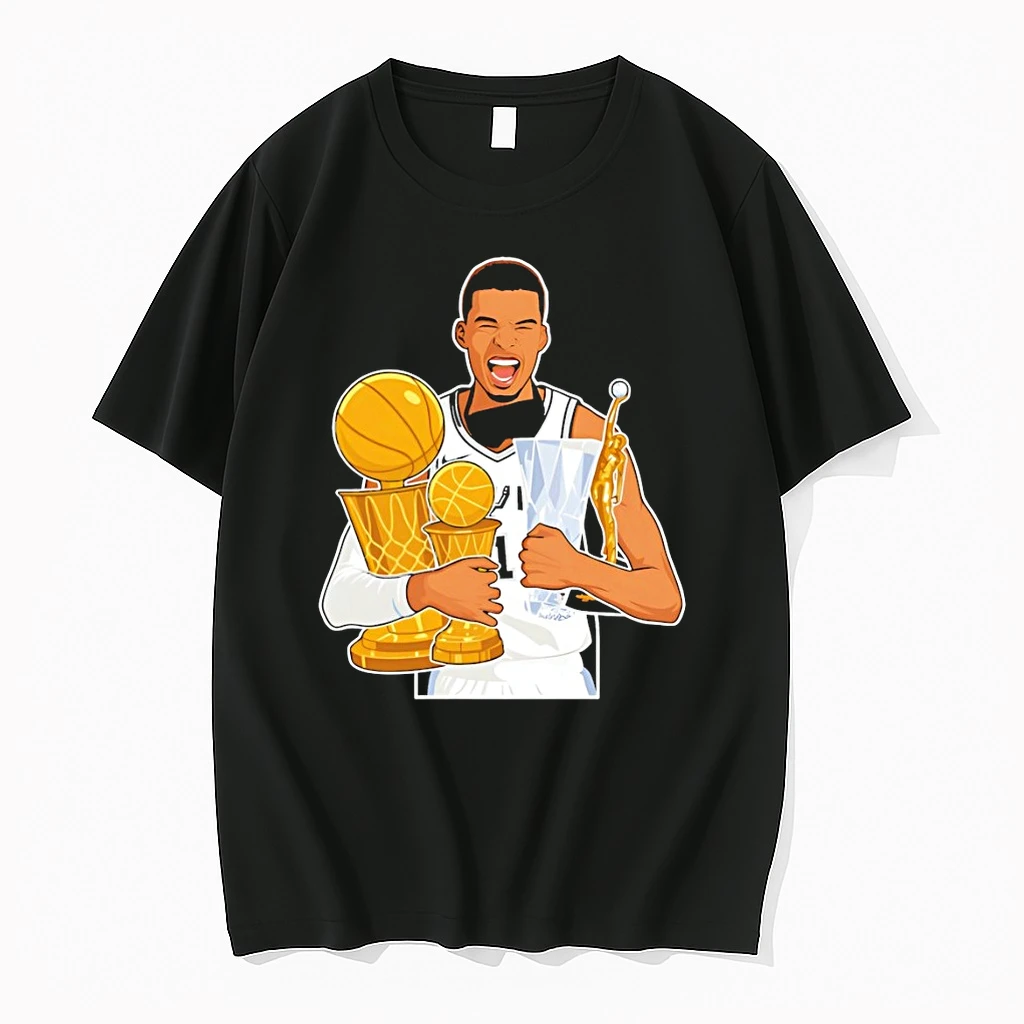 Victor Wembanyama Cartoon Holding Trophy San Antonio Spurs Basketball Mvp Shirts