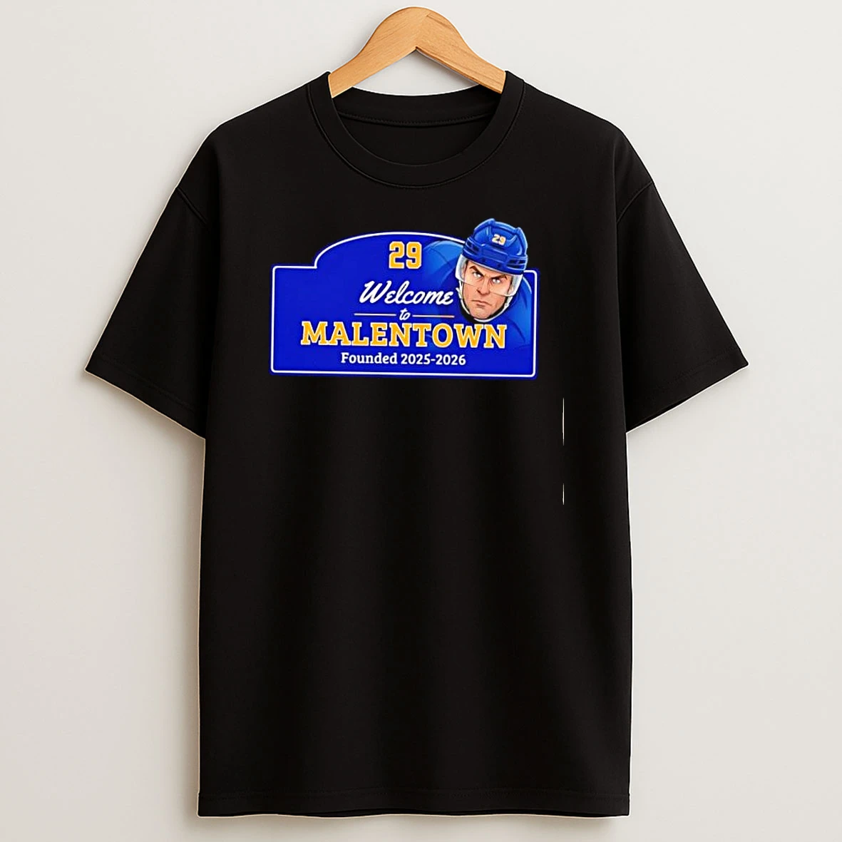 Welcome To Malentown Founded 2025 2026 Number 29 Hockey Player Shirts