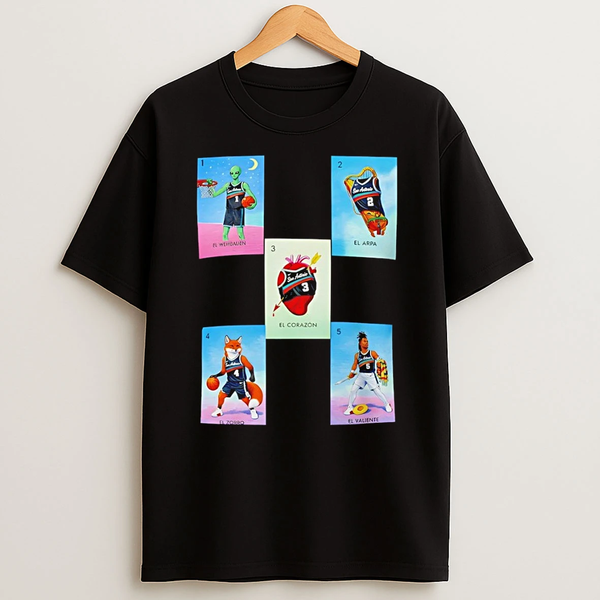 Wemby Alien Victor Wembanyama San Antonio Spurs Basketball Heart Basketball Card Shirts