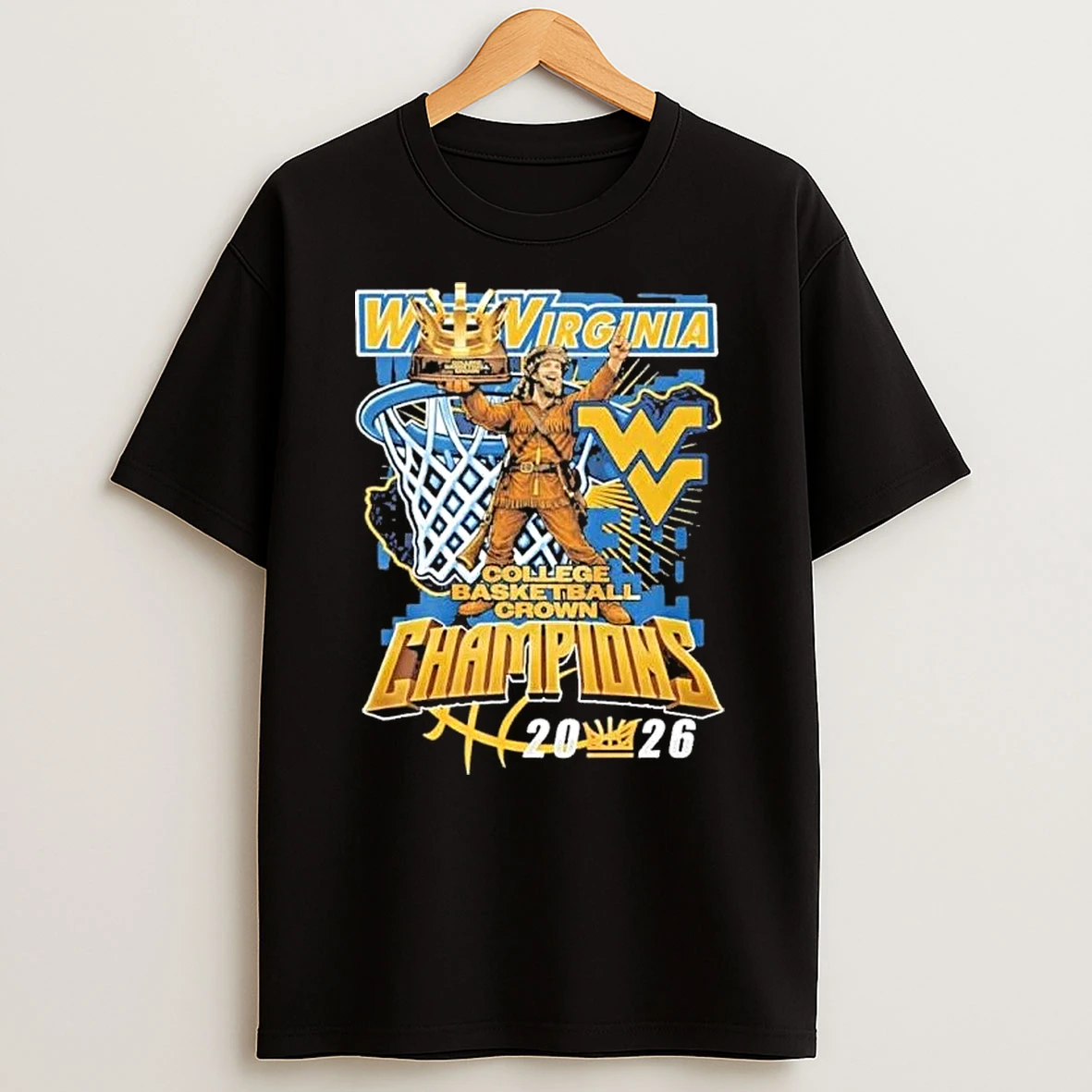 West Virginia Mascot 2026 College Basketball Crown Champions Shirts