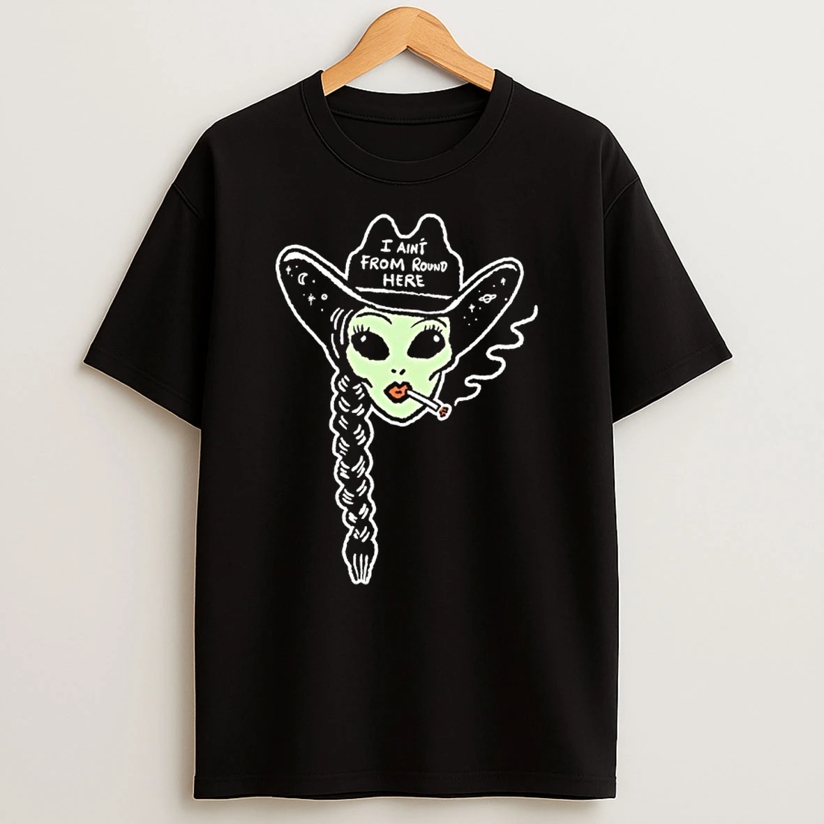 Western Aliens Smoking I Aint From Round Here Shirts