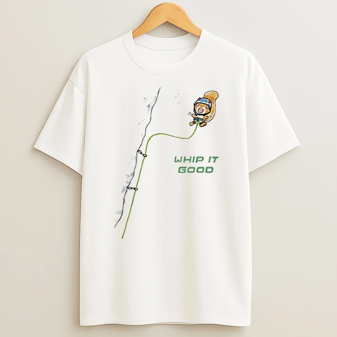 Whip It Good Rock Climbing Squirrel Shirts