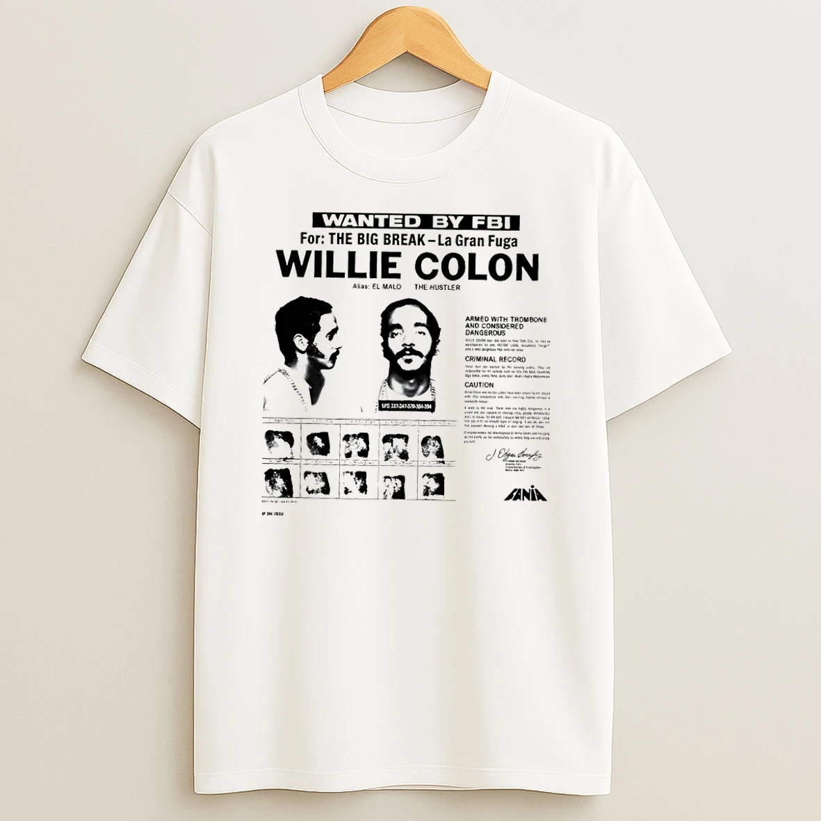 Willie Colon La Gran Fuga Wanted By Fbi The Big Break Vintage Shirts