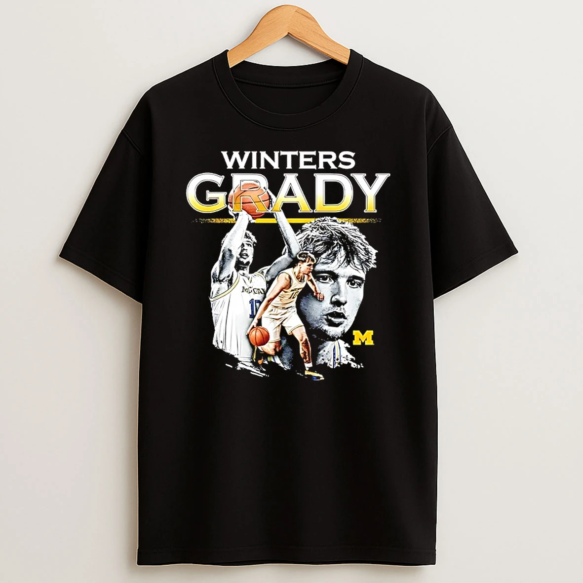 Winters Grady Michigan Wolverines Mens Basketball Collage Shirts